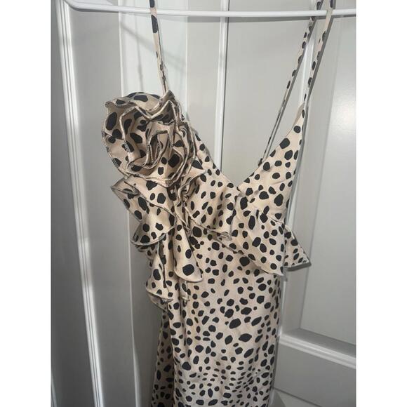 NWOT Shein  leopard print  asymmetrical midi Dress Boho size - Picture 1 of 10